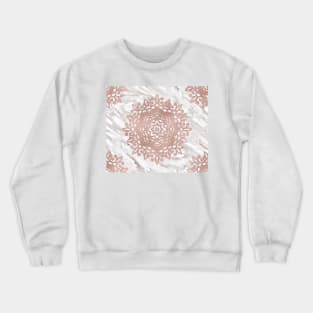 Rose gold mandala on taupe marble Crewneck Sweatshirt